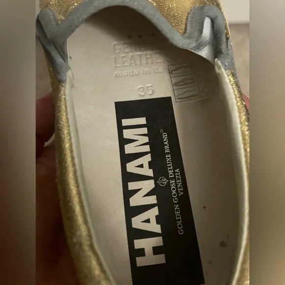 Golden Goose | Hanami Gold Metallic Leather Slip-on Sneakers Sz 35/5