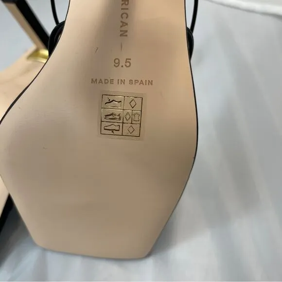 Good American Caged Slanted Sandal Heels Tie Up