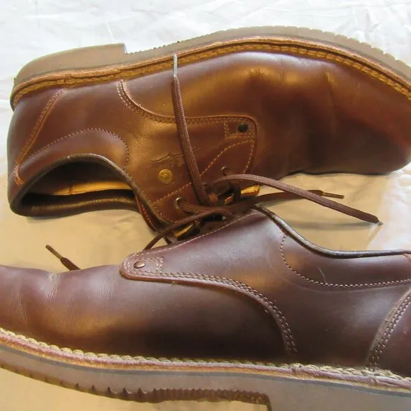 Gronell Mens Leather Hiking Oxford Shoes Sz 44 / 9.5 US Made in Italy Brown