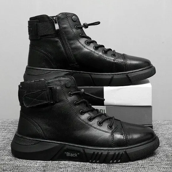 High-Top Casual Leather Boots, water resistant, Non-slip Men’s size 9 New