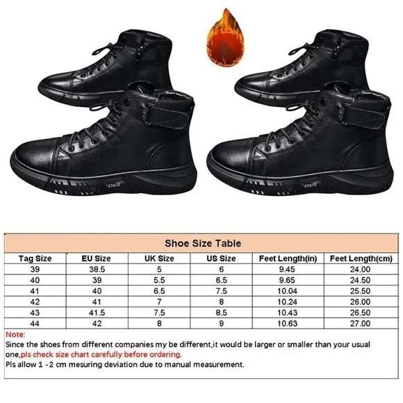 High-Top Casual Leather Boots, water resistant, Non-slip Men’s size 9 New
