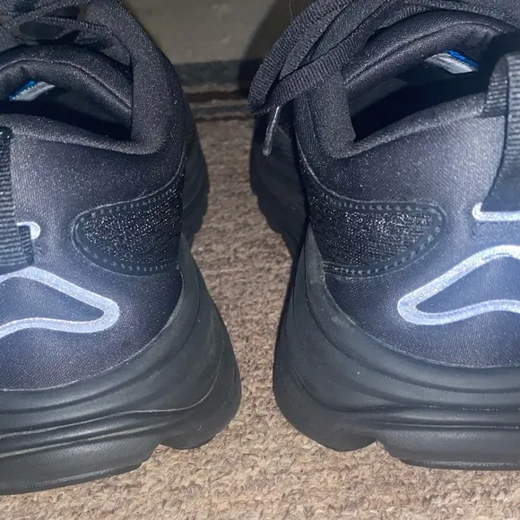 Hoka Black Athletic Shoes with Chunky Sole and Padded Collar
