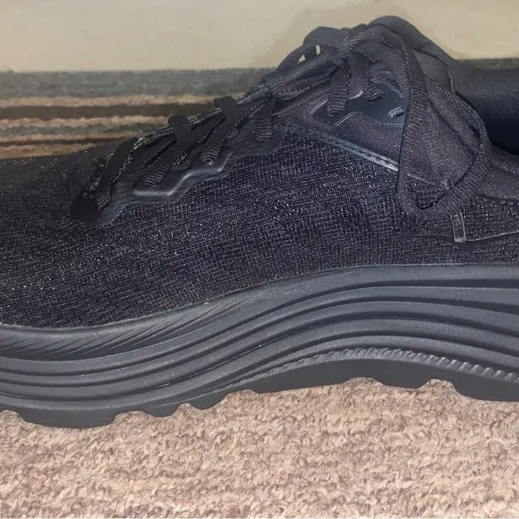 Hoka Black Athletic Shoes with Chunky Sole and Padded Collar