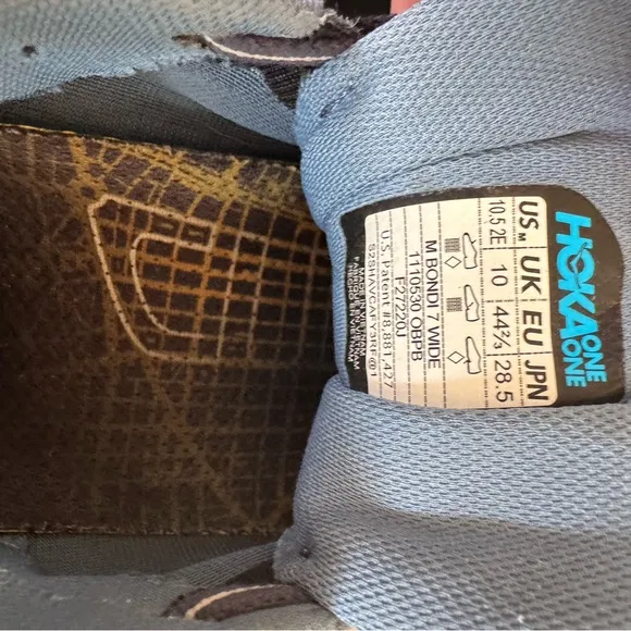 Hoka Bondi 7 Wide Mens Shoe Size 10.5 2E