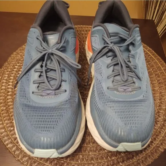 Hoka Bondi 7 Real Teal Outer Space Running Shoes Mens 9 2E Wide