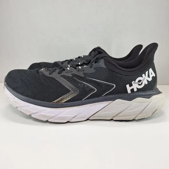 Hoka One One Arahi 5 2E Wide Black White Shoes 1115011 BWHT Men's Size 9.5 2E