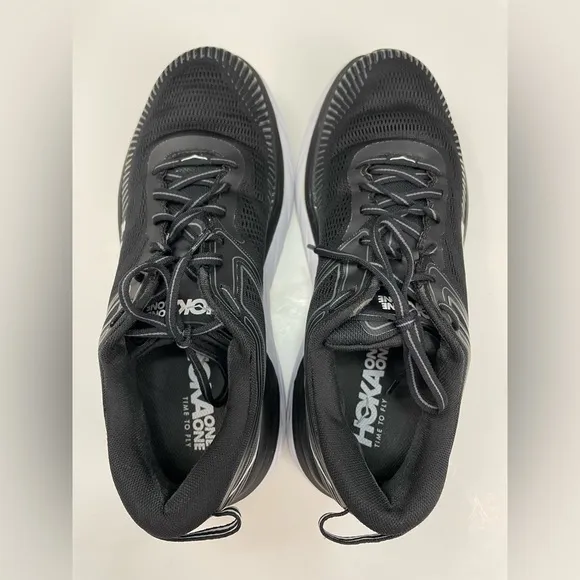 Hoka One One Bondi 7 Wide Mens Sneakers Running Shoes 10 2E Black