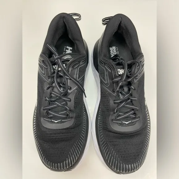 Hoka One One Bondi 7 Wide Mens Sneakers Running Shoes 10 2E Black