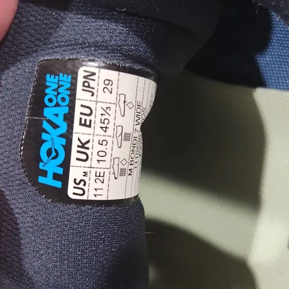 Hoka One One Bondi 7 Wide Running Shoes 1110530 RTOS Size 11 2E