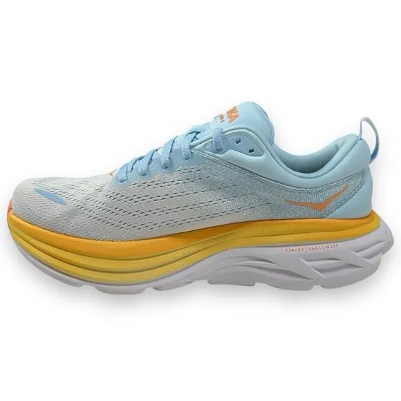 HOKA One One Bondi 8 Womens 8 WIDE Running Shoes Summer Song Country Air