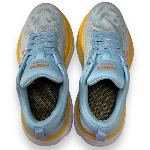 HOKA One One Bondi 8 Womens 8 WIDE Running Shoes Summer Song Country Air
