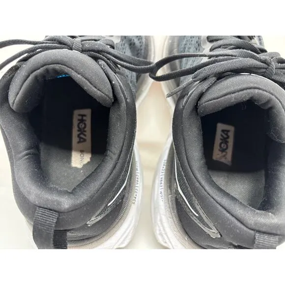HOKA One One BONDI 8 Women's Size 7.5 D Wide Black White Athletic Sneakers Shoes