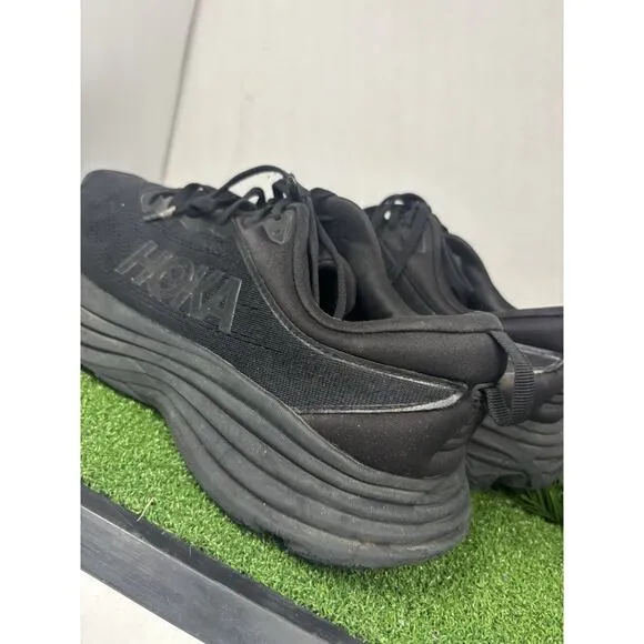 Hoka One One Bondi 8 X-WIDE 1127955 BBLC Black Running Shoes Men's Size 12 4E