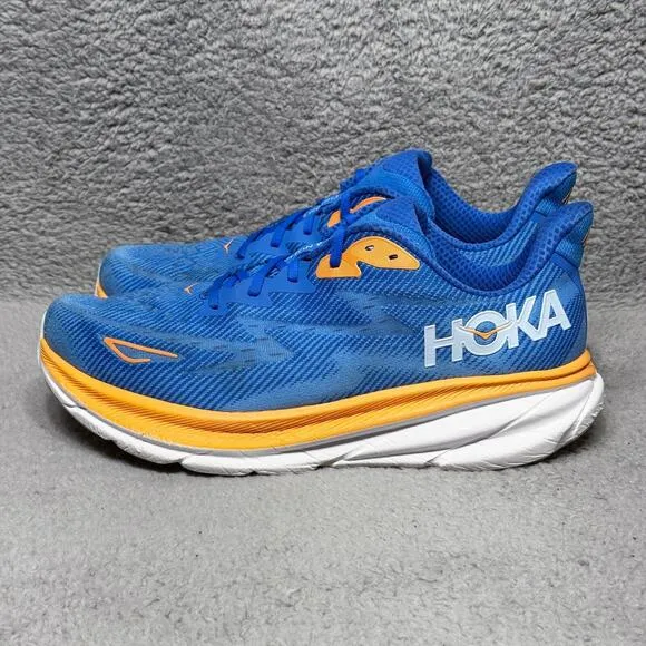 Hoka One One Clifton 9 Mens Size 13 Wide Running Shoes Sneakers Coastal Sky Blue