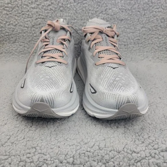 Hoka One One Clifton 9 Wide Running Shoes Gray Sneakers Athletic Sz 8 2E