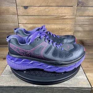 Hoka One One W Stinson ATR5 Women’s Size 9.5 Purple Black Shoes Lace Up EUC