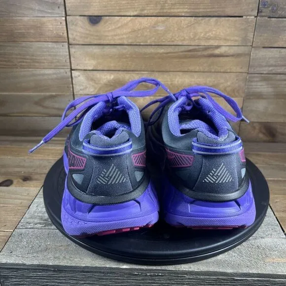 Hoka One One W Stinson ATR5 Women’s Size 9.5 Purple Black Shoes Lace Up EUC