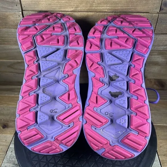 Hoka One One W Stinson ATR5 Women’s Size 9.5 Purple Black Shoes Lace Up EUC