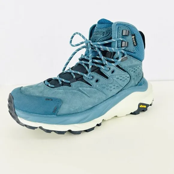 HOKA Women's Kaha 2 GTX Gore-Tex Blue Coral Hiking Boots Size 8B Lace Up NWOB