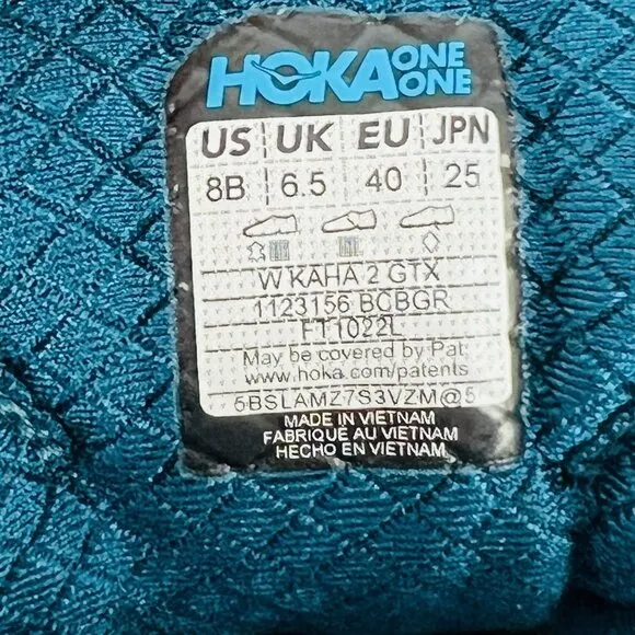 HOKA Women's Kaha 2 GTX Gore-Tex Blue Coral Hiking Boots Size 8B Lace Up NWOB