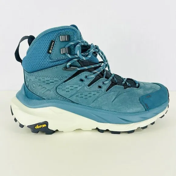 HOKA Women's Kaha 2 GTX Gore-Tex Blue Coral Hiking Boots Size 8B Lace Up NWOB