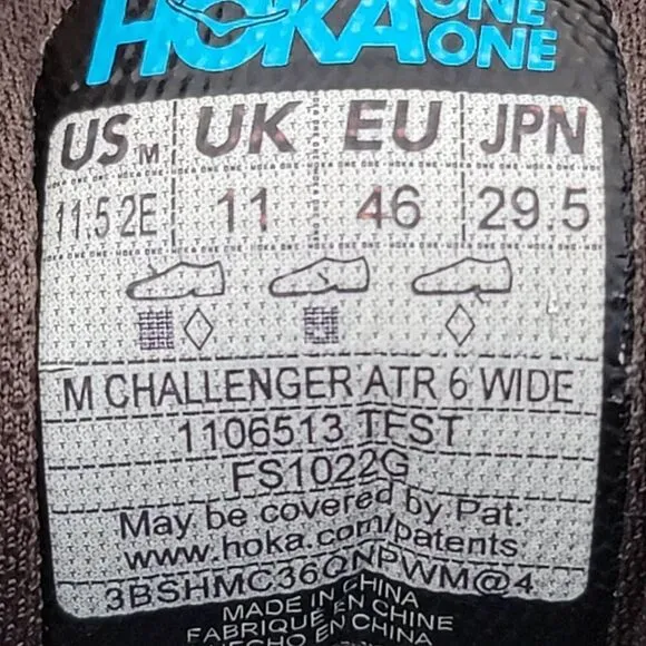 Hoka One One Challenger Art 6 Wide - Men's Running Shoes - Size 11.5 2E