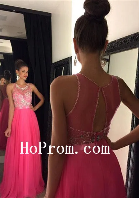 Hot Pink Prom Dresses,A-Line Prom Dress,Evening Dress