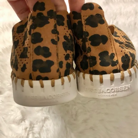 Ilse Jacobsen Cheetah Print Perforated Slip On Shoes