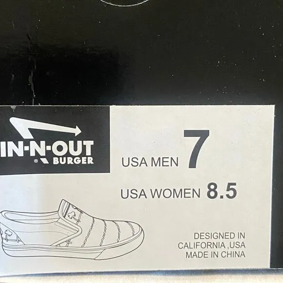 In N Out Drink Cup Balck Shoes Women’s W8.5 Men’s 7M California Surf Skate