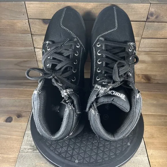 IRON JIA'S Mens Size 12 Motorcycle Streetbike Black Anti-Slip Lace Up Shoes
