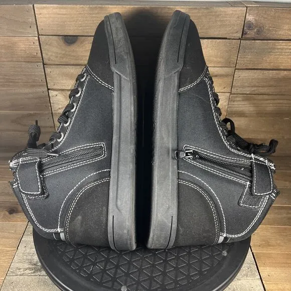 IRON JIA'S Mens Size 12 Motorcycle Streetbike Black Anti-Slip Lace Up Shoes