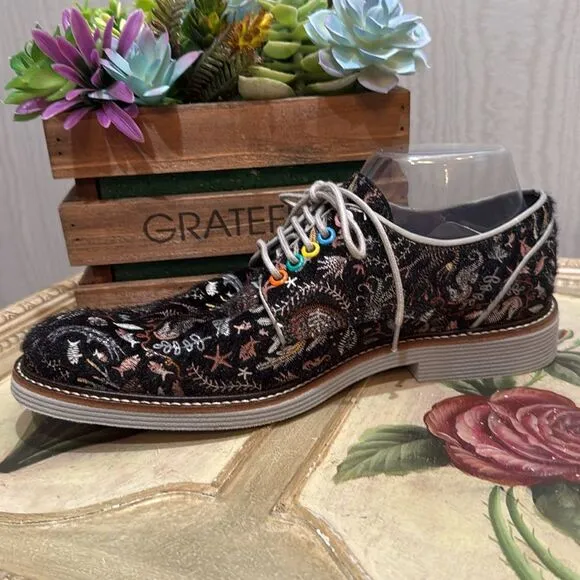 Irregular Choice Under the Sea Ocean Brogue Lace Up Loafers Shoes Sz 40