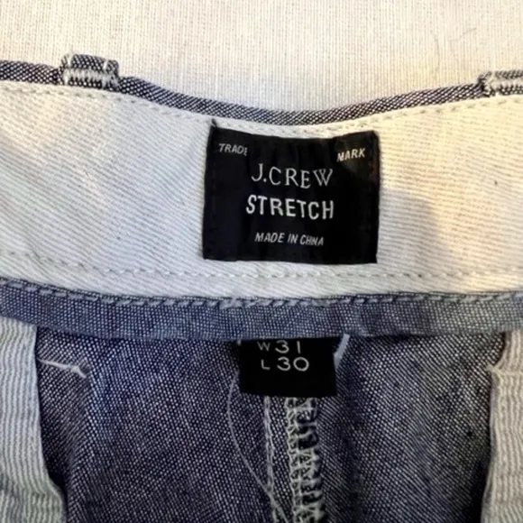 J Crew 31 x 28.5 Original 484 Slim Chambray Pants Original Fit​​​​​​​​​​…​
