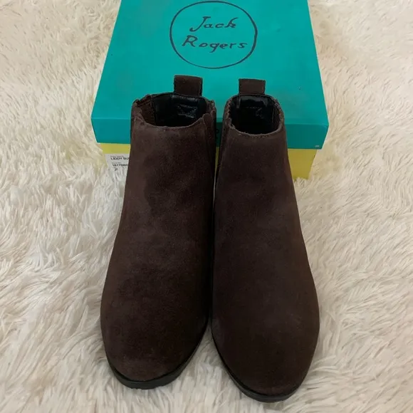 Jack Rogers Waterproof Brown Suede Ankle Boots