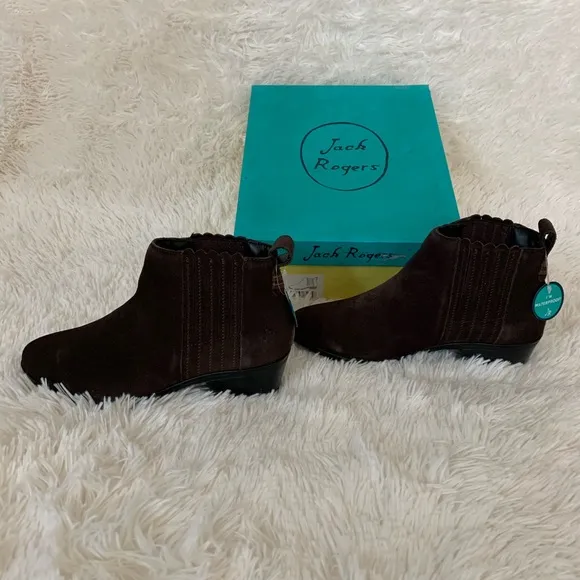Jack Rogers Waterproof Brown Suede Ankle Boots