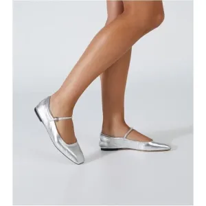 Jcrew Anya Mary Jane flats in Silver Size 10