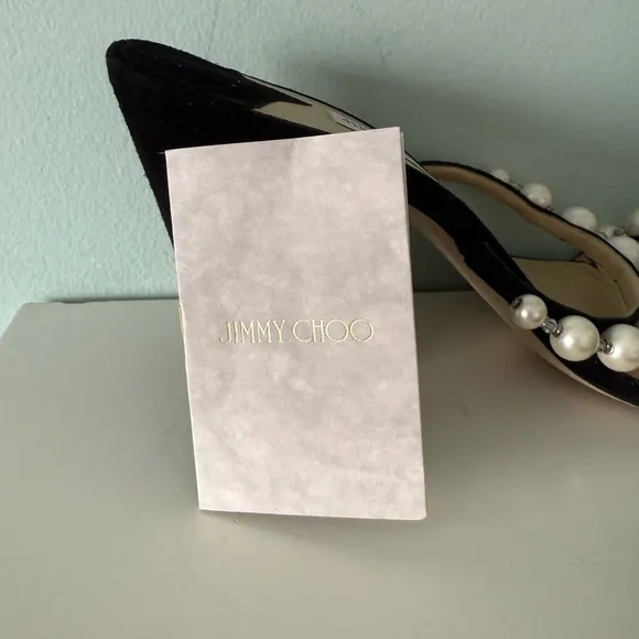 Jimmy Choo Black Pearl-Embellished Women's Sandals
