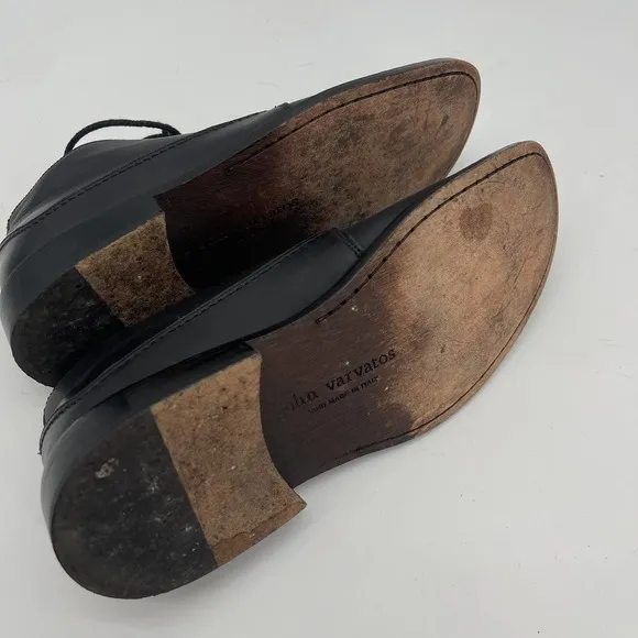 John Varvatos Black Leather Chukka Boots Shoes Mens 8 Lace Up Ankle