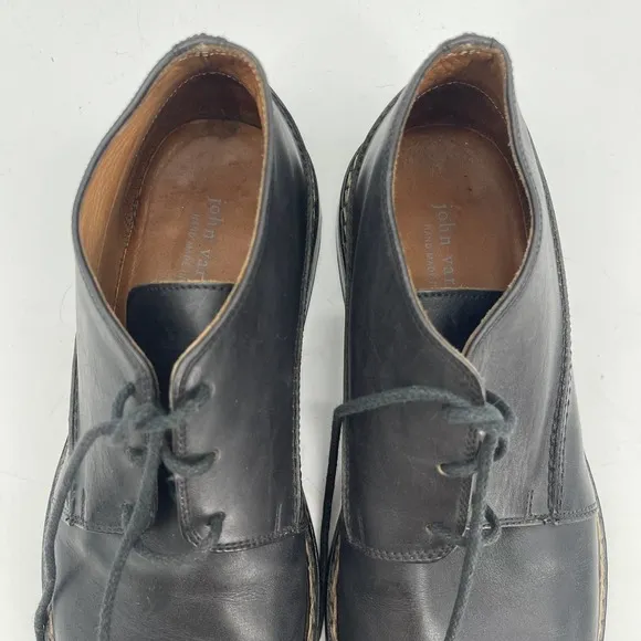 John Varvatos Black Leather Chukka Boots Shoes Mens 8 Lace Up Ankle