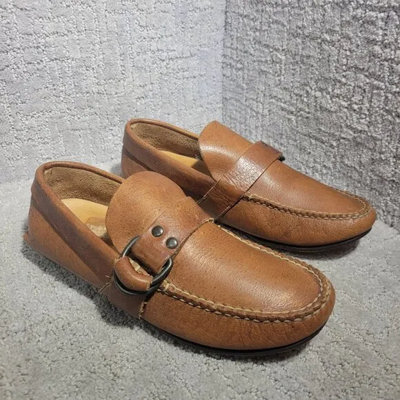 John Varvatos Men's Size 7.5M US Brown Leather Slip on loafer Shoes