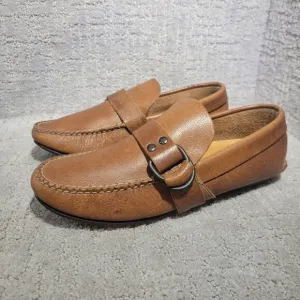 John Varvatos Men's Size 7.5M US Brown Leather Slip on loafer Shoes