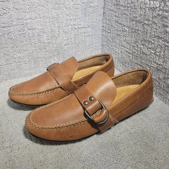 John Varvatos Men's Size 7.5M US Brown Leather Slip on loafer Shoes