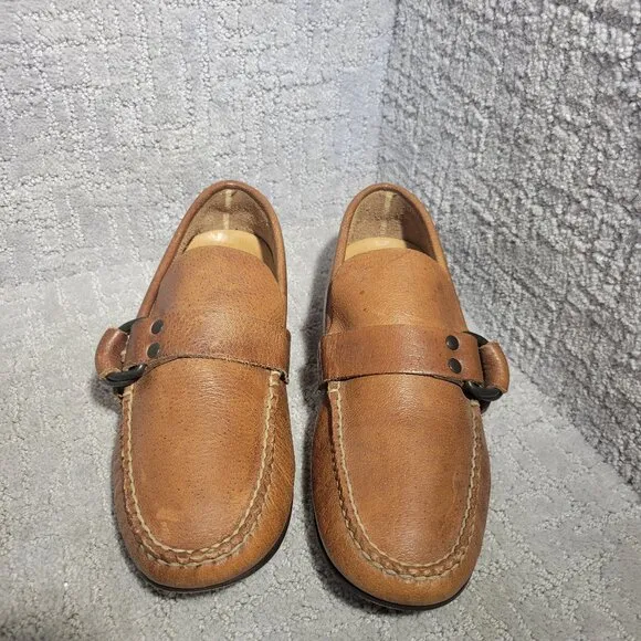 John Varvatos Men's Size 7.5M US Brown Leather Slip on loafer Shoes