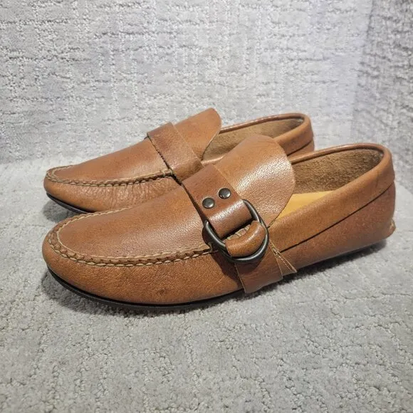 John Varvatos Men's Size 7.5M US Brown Leather Slip on loafer Shoes