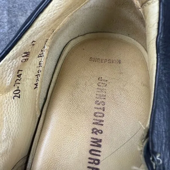 Johnston‎ &amp; Murphy Black Fisherman Sheepskin Mens Leather Sandals Size 9