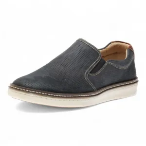 Johnston &amp; Murphy McGuffey Perforated Slip-OnNavy Oiled Leather NIB