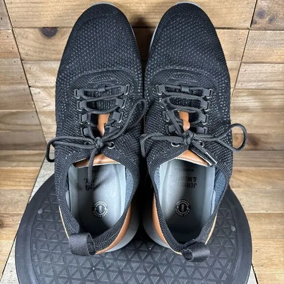 Johnston &amp; Murphy Shoes Men's Size 8.5M Parsons Black Knit U Throat Sneakers