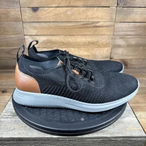 Johnston &amp; Murphy Shoes Men's Size 8.5M Parsons Black Knit U Throat Sneakers
