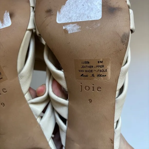 JOIE Stacked Heel Leather Sandals Sz 9