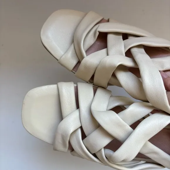 JOIE Stacked Heel Leather Sandals Sz 9